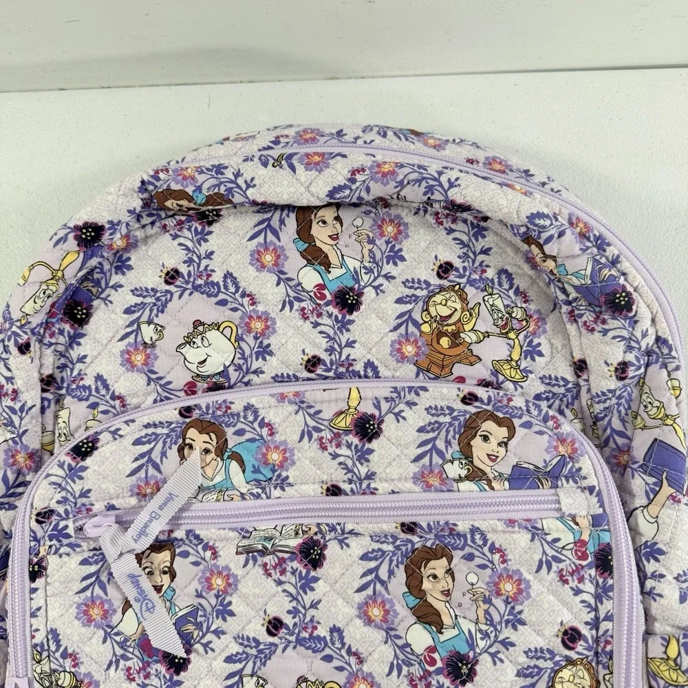 Vera Bradley Belle Floral Campus Backpack Beauty & Beast Disney Full Size Purple